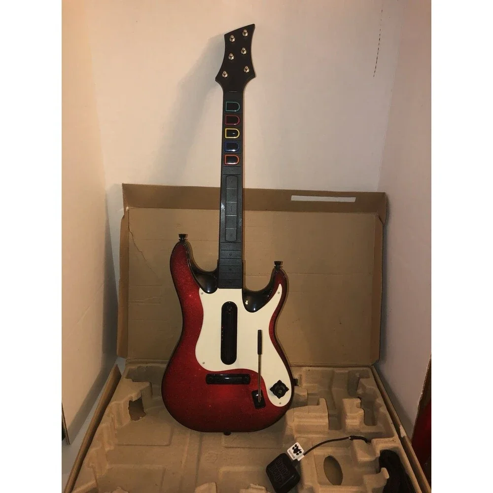 Guitar Hero 5 PS3 Wireless Guitar Controller Dongle Box Complete w/ Strap